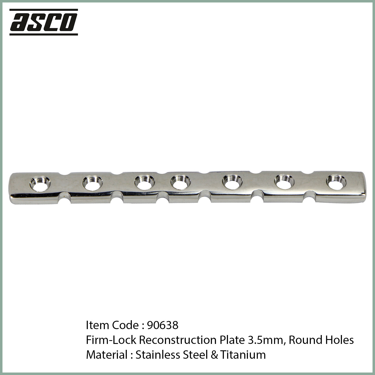90638-Locking-LCP-Reconstruction-Orthopedic-Plate-3.5mm,-Round-Holes